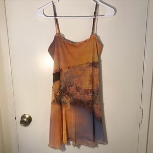 Urban Outfitters Mini Dress Mesh Sheer Greece Rome